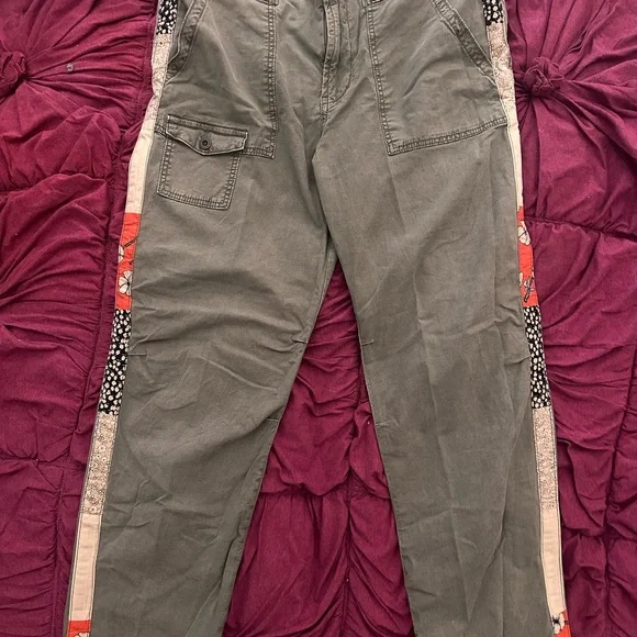 Olive Green Cargo Pants with Side Stripes - Picture 6 of 10